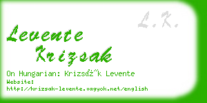 levente krizsak business card